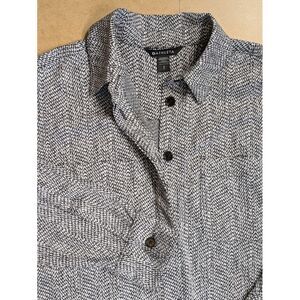 Athleta Braiden Textured Shirt‎ Jacket Black White Button Down S